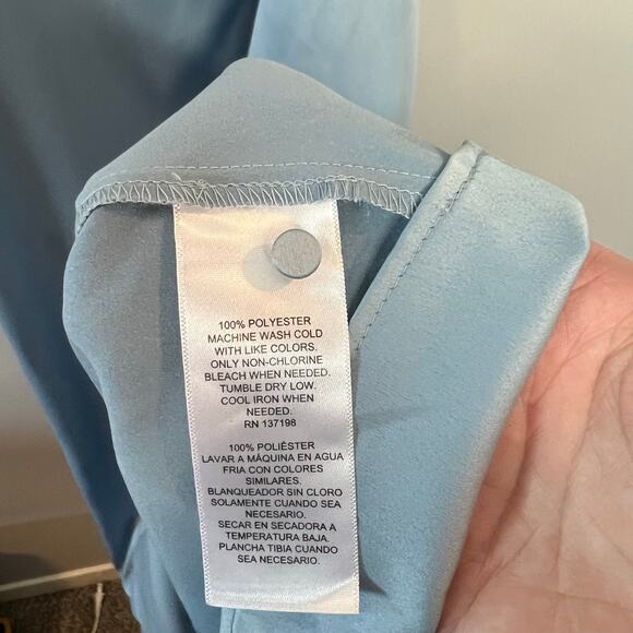 Danielle Bernstein NEW Blue Satin Slip Dress Size 12 90s - Picture 4 of 15